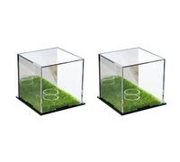 Aundhegrtt 2X Golf Ball Display Cabinet, Golf Ball Square Display Cabinet, Memorial Box, Acrylic Mirror Storage Box