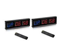 Aundhegrtt 2X Gym Timer,LED Interval Timer Digital Countdown Wall Mounted Clock Fitness Timer,Digits Down/Up Clock Stopwatch