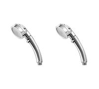 Aundhegrtt 2X High Pressure Shower Head,Handheld Showerhead with ON/Off Full Shutoff Push Button Angle-Adjustable