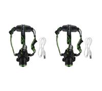 Aundhegrtt 2X LED Mechanical Dimmable Head Light Lamp T6 Strong Light Rechargeable Lighting Head Light Lamp Outdoor Fishing Lamp