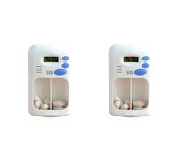 Aundhegrtt 2X Mini Portable Pill Reminder Timer Electronic Box Organizer LED Display Medicine Case Clock Reminder