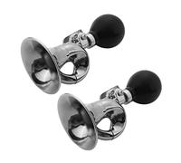 Aundhegrtt 2X Non-Electronic Trumpet Loud Bicycle Cycle Bike Bell Vintage Retro Bugle Hooter Horn Silver