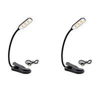 Aundhegrtt 2X Rechargeable Book Light 7 LED Reading Light 3-Level Warm Cool White Flexible Easy Clip Lamp Read Night Reading Lamp