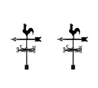 Aundhegrtt 2X Rooster Weather Vane - Retro Cockerel Weathervane Silhouette - Decorative Wind Direction Indicator for Outdoor