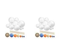 Aundhegrtt 2X Solar System Project Kit, PlanetModel Crafts 14 Mixed Sized Polystyrene Spheres Balls for School Science Projects