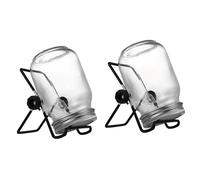 Aundhegrtt 2X Sprouting Seeds Germination Cover Kit Germinating Jar Set with Bracket Filter Cover Sprouting Jar