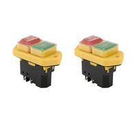 Aundhegrtt 2X YH02-A Electromagnetic Switch 220V 15A 5PIN Push Button for Machine Tool Equipment Waterproof Panel