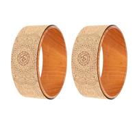 Aundhegrtt 2X Yoga Wheel Back Wheel Cork Yoga Wheel for Stretching Flexibility Back Bends Deepen Yoga Pose Backbend Wood