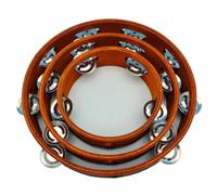 Aundhegrtt 3 Pack Wooden Tambourine Set 6 8 10 Inch Handheld Percussion Drums with Storage Bag for Church Party Dance