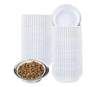 Aundhegrtt 300 Pcs Large Pet Disposable Feeding Bowls Liner Bulk Cat Food Bowls Small Paper Dish Paper Liner for Small Dogs