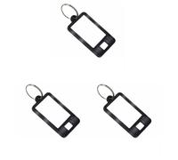 Aundhegrtt 300 Pieces Tough Plastic Key Tags Oval Shaped Label Tag with Window and Split Ring,Blank Labeling Tags 5 Colors