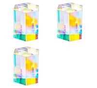 Aundhegrtt 3pcs 1.2 Inch Optical RGB Dispersion Prism X-Cube for Physics Teach Rainbow Prism Crystal Cube Prism Photography Props