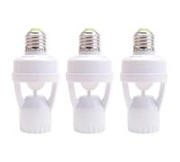 Aundhegrtt 3X AC 110-220V 360 Degrees Pir Induction Motion Sensor IR Infrared Human E27 Plug Socket Switch Base LEDBulb Lamp Holder