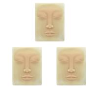 Aundhegrtt 3X Beginner 3D Silicone Permanent Makeup Tattoo Training Practice Fake Skin Blank for Microblading Face