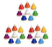 Aundhegrtt 3X Desk Bells, 8 Notes Diatonic Metal Hand Bells, Rainbow Music Bells, Musical Learning Teaching Percussion Instrument