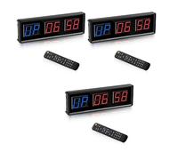 Aundhegrtt 3X Gym Timer,LED Interval Timer Digital Countdown Wall Mounted Clock Fitness Timer,Digits Down/Up Clock Stopwatch