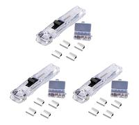 Aundhegrtt 3X Handheld Paper Clip Dispenser, Portable Fast Paper Clipper with 150 Reusable Silver Metal Clips for Desktop Document