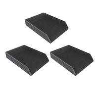 Aundhegrtt 3X PU Leather Collection Letter Tray, Document Desk Organizer,Stackable File Document Tray Holder (Black)