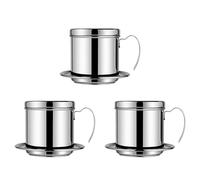 Aundhegrtt 3X Vietnamese Coffee Filter Portable Press Maker Reusable Phin Infuser Strainer Pot Coffee Drip Brewer Manual Coffee