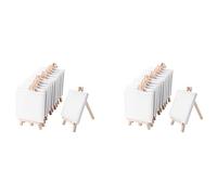 Aundhegrtt 4 By 4 Inch Mini Canvas and 8 x 16cm Mini Wood Easel Set for Painting Drawing School Student Artist Supplies, 24 Pack