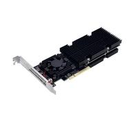 Aundhegrtt 4 Quad M.2 NVMe to PCIe 3.0 X8 Expansion Card Adapter with Heatsink Split-Free PEX8747 Support 22110/2280/2242 Size SSD