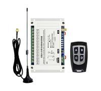 Aundhegrtt 4CH 300M Wireless Remote Control 433MHz Relay Switch Receiver Transmitter AC100V-400V 30A with Suction Antenna