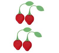Aundhegrtt 4Pcs Silicone Tea Infuser Ball Pass Filter Tea Infuser Strainer Spoon Strawberry Variety