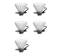 Aundhegrtt 5X Pour over Coffee Dripper Coffee Filter for 1-4 Cups Reusable Coffee Maker Heat- Glass Coffee Cone
