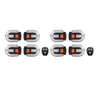 Aundhegrtt 8Pcs Turn Signals for Bicycles with Alarm, Remote Control/Integrated Bike Tail Light Waterproof Strobe Bike Rear Lights