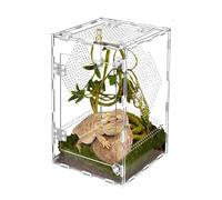 Aundhegrtt Acrylic Reptile Terrarium 360° Clear Design, Easy Assembly for Jumping Spiders, for Tarantulas, Geckos Pet Enclosure Secure