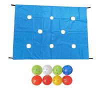 Aundhegrtt Blue Hole Tarp and Colorful Balls with 8 Pcs Team Building Ball for Teamwork Group- Team Building Game