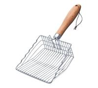 Aundhegrtt Cat Litter Scoop, Kitty Metal Scoop with Hook and Hole, Stainless Steel Kitten Poop Lifter for Litter Box