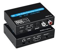 Aundhegrtt -Compatible 2.0 4K 60Hz Audio Extractor Supports 5.1Ch HD to HD Sound with Built-in ARC Switch Stereo Adapter Link
