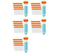 Aundhegrtt Conical Centrifuge Tubes 50ML, 125Pcs Polypropylene Test Tubes, Leak-Proof Caps, Plastic Container with Graduated