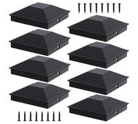 Aundhegrtt Deck Post Caps 5 Inch 8PCS Fence Post Caps with 16 Screws and Easy Installation Waterproof Sturdy Protection Wood Post