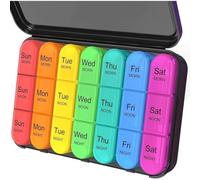 Aundhegrtt Detachable Daily Pill Organizer, 3 Times A Day, Seven Days A Week, Pill Box, Vitamin and Medication Container