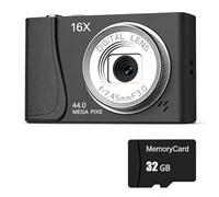 Aundhegrtt Digital Camera 4K 64 Million Pixels 16x Zoom Compact Cameras Autofocus for Kid Adult Student Beginners Photography Black