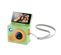 Aundhegrtt Dual-Lens Mini Flip Selfie Screen Thumb Camera 1080P HD Recording Auto Focus Portable Retractable Design Retro Green