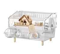 Aundhegrtt For Indoor Outdoor Hamster Cage 2-Layer Acrylic Enclosure for Observation and Breeding