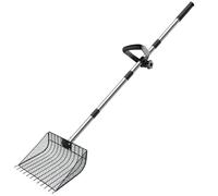 Aundhegrtt For Sand,Rake& Poop Pooper Scooper with Large Sifting Shovel, Adjustable Handle for Chicken Poop Scooper, Coop Litter Scoop