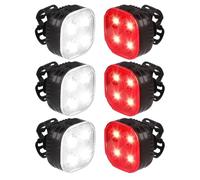 Aundhegrtt Front and Rear Bicycle Lights 3-Pack Rechargeable Waterproof LED Light Set Bike Headlight Headlamp Taillight