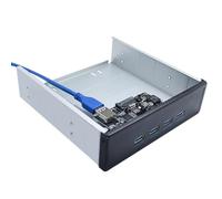 Aundhegrtt Front Panel for PC Desktop Tower Case 4 Port USB 3.0 HUB Splitter for PCI-E 1x to 4 Ports USB 3.0 Card Floppy Bay