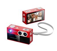 Aundhegrtt G9-Dual-Lens 4K Retro Mini Keychain Thumb Camera Built-in Flash Outdoor Sports Camera for Kids Multiple Filters Child Red
