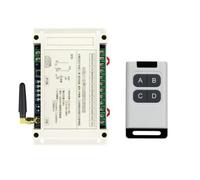 Aundhegrtt Garage Door Switch Transmitter 4CH 300M AC100V-400V 30A Wireless Remote Control LED Light Switch Relay+ 433MHz Receiver