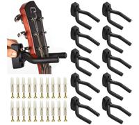Aundhegrtt Guitar Hooks- 1 Set of 10 Pieces Short Hooks for Guitar, Violin, Ukulele, Wall Mounting, Can Support Hang Erhu and More Instruments