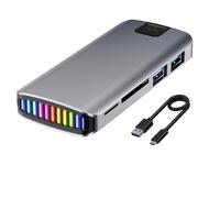 Aundhegrtt M.2 Expansion Dock NVMe HUB External Hard Drive Enclosure 10Gbps SSD Case for M2 Solid State Drive A-C Line