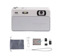 Aundhegrtt M15 Digital Camera CCD 64MP HD with 64GB Memory Card Photo Video Portable Compact with Screen Flash for Travel White