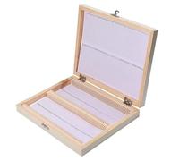 Aundhegrtt Microscope Slide Storage Box, Wooden Holder 100 Places- for Science and Experiment Experimentation, 8.98x7.4x1.4 Inch