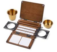 Aundhegrtt Mini Portable Sketchbox 24-Grid Wood Watercolor Palette Box Sketchbook for Plein Air& Studio Painting