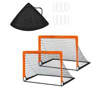 Aundhegrtt Mini Toddler Soccer Net Training 2Pcs Kids Soccer Goals for Backyard Set 4x3 FT Portable Soccer Goal Nets -Up Orange